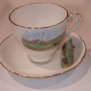 Royal Grafton Bone China Teacup and Saucer ■ Tourist Scene of St. Mary's Island